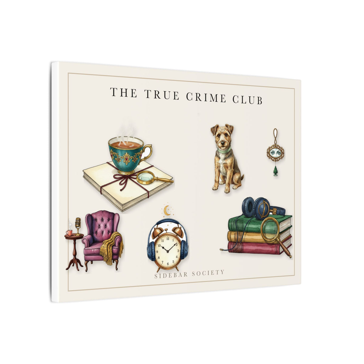 The True Crime Club Stretched Canvas, Matte