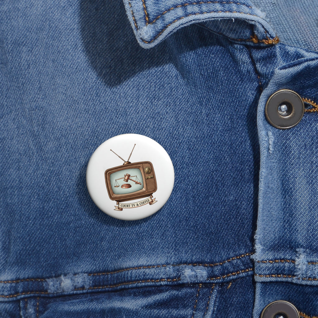 Court TV & Coffee Pin Button