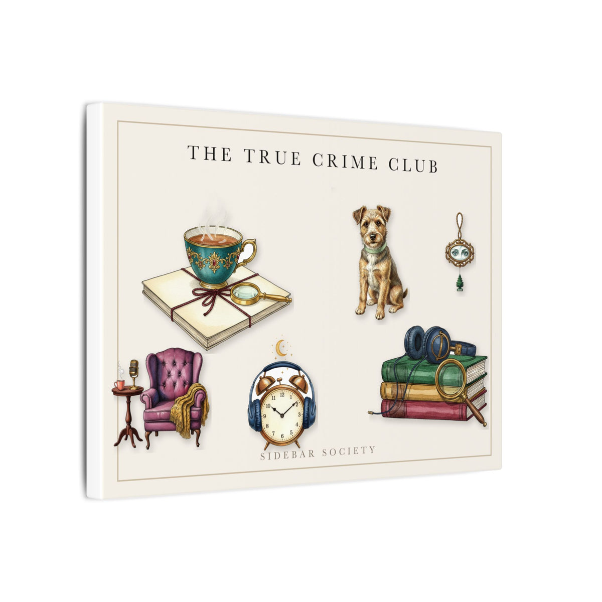 The True Crime Club Stretched Canvas, Matte