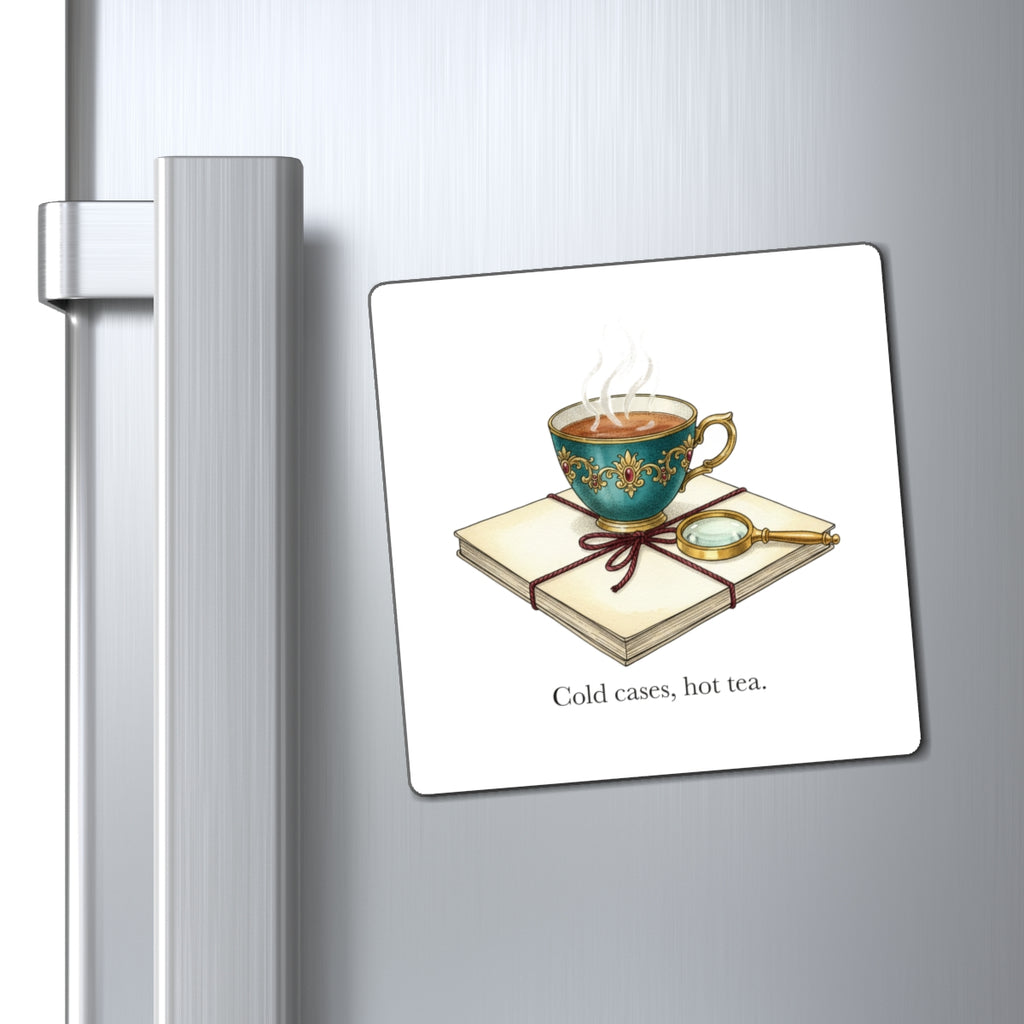 Cold Cases, Hot Tea Fridge Magnet, 3 in
