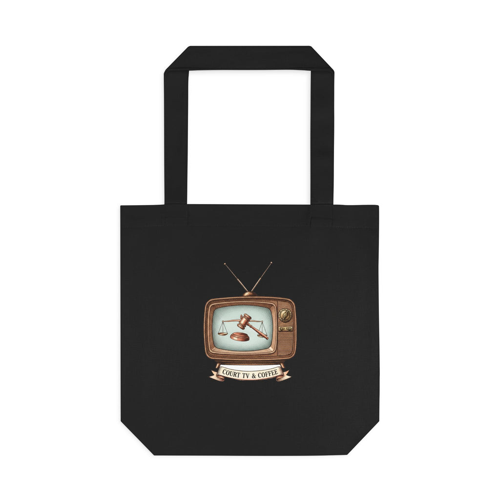 Court TV & Coffee Cotton Tote Bag, 15x16 in