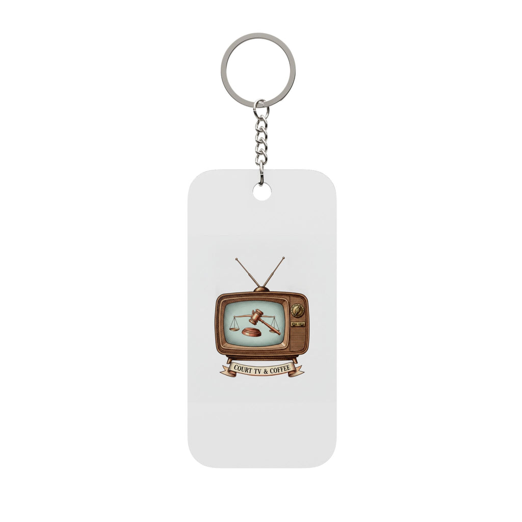 Court TV & Coffee Keychain Charm, Double-Sided