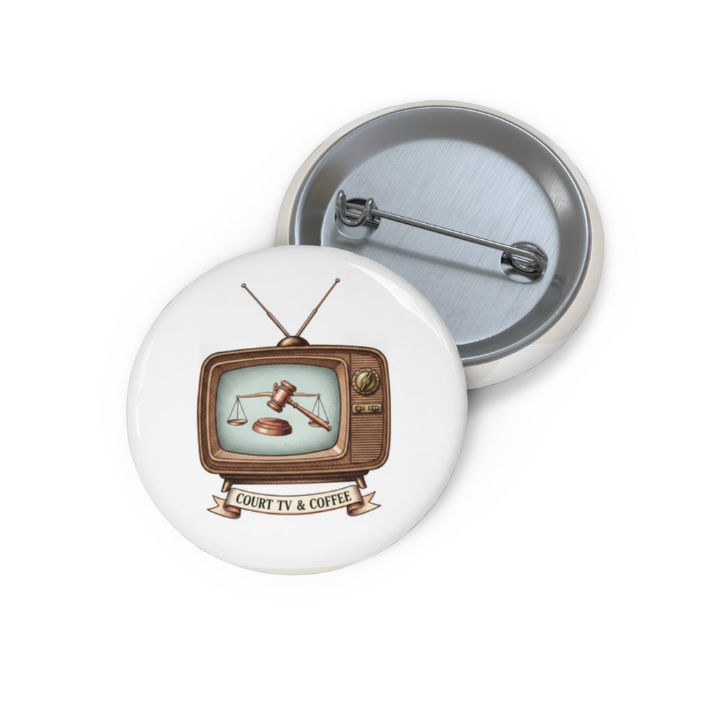 Court TV & Coffee Pin Button