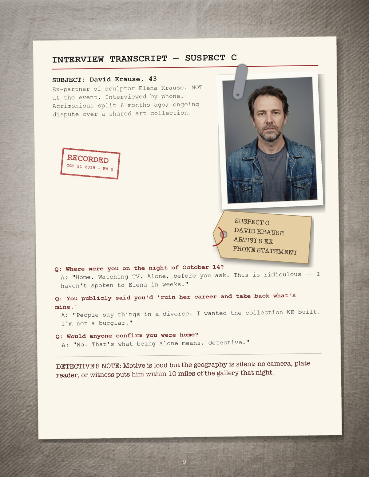 The Gallery Heist — A Printable Detective Mystery Game